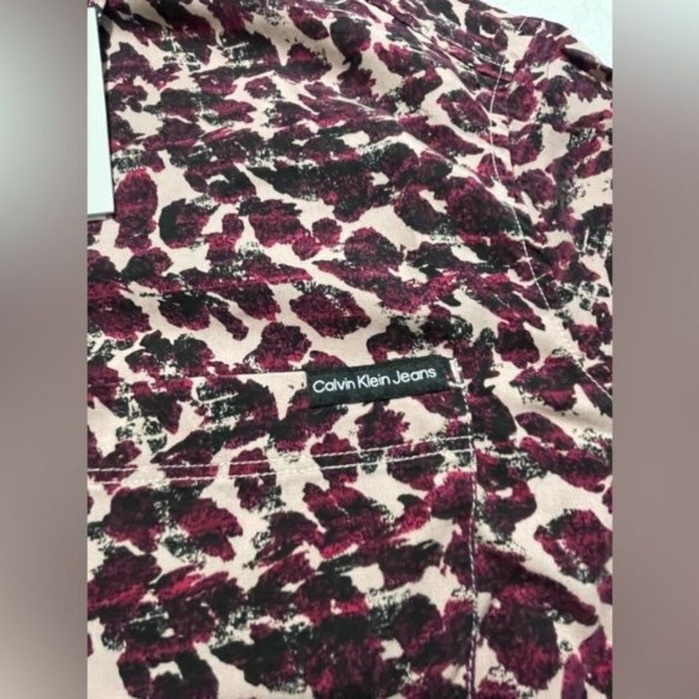 Calvin Klein Jeans Women's Animal Print Shirt Small, Long Sleeve | New - Picture 10 of 15